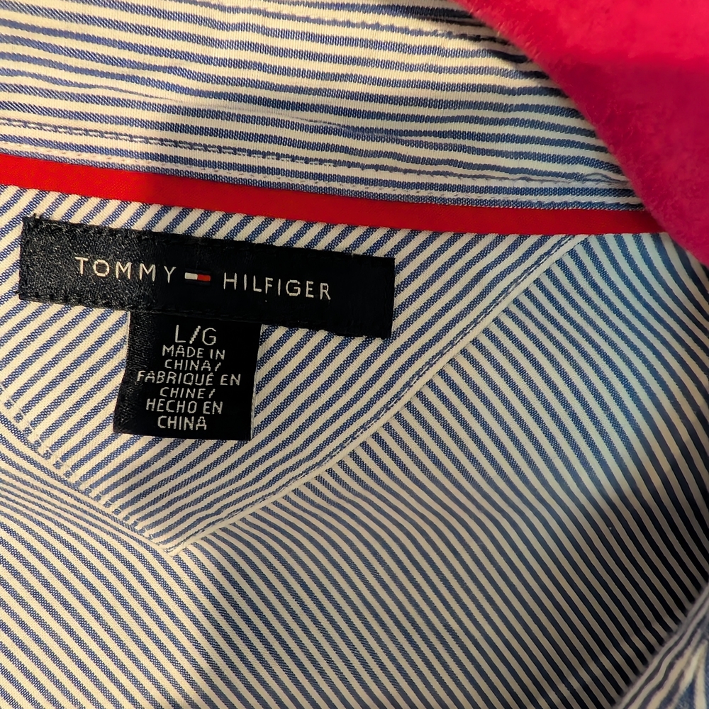 Tommy Hilfiger Blue and White Striped Shirt Dress - Picture 4 of 5